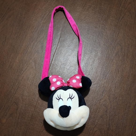 Disney Other - Disney Minnie Mouse Plush Bag - Pink and Black